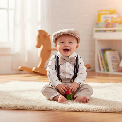 Little-Gentleman™ Formal Romper | Infant Boy Long-Sleeve Gentleman Suit