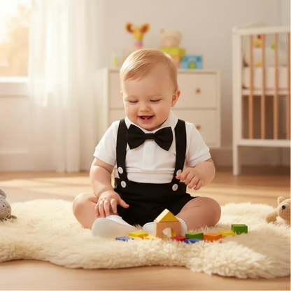 Boutique Beau™ Boys' 2-Piece Set | Formal Short-Sleeve Shirt & Shorts Outfit - bebeika