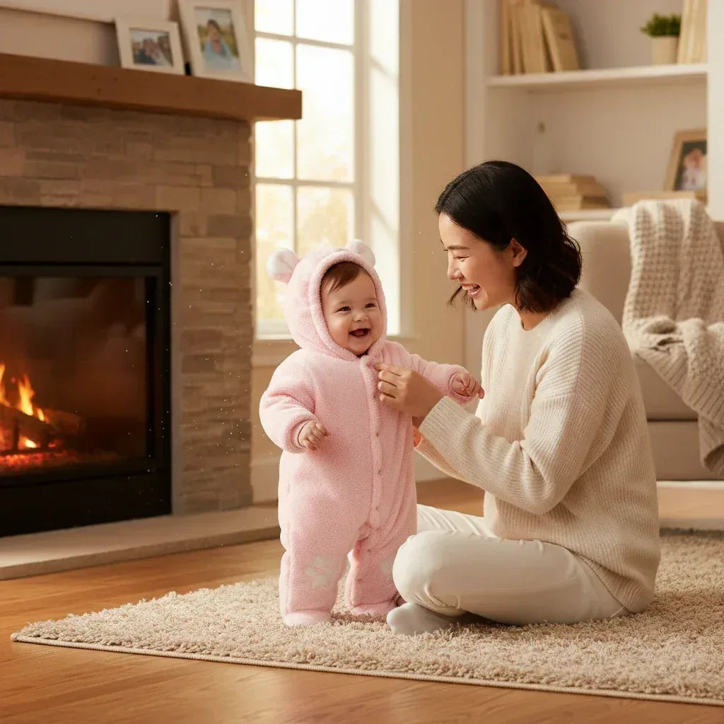 ArcticSnug™ Baby Winter Romper | Thermal Quilted One-Piece Crawling Suit - bebeika