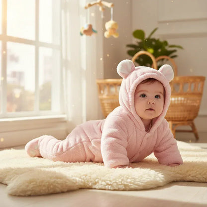 ArcticSnug™ Baby Winter Romper | Thermal Quilted One-Piece Crawling Suit - bebeika