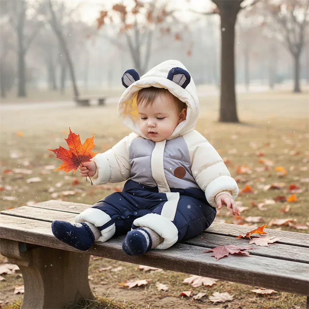 SnuggleShell™ Baby Winter Jumpsuit | Down-Cotton Padded Outdoor Parka - bebeika