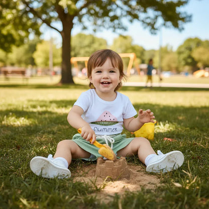UrbanPlay™ Girls' 2-Piece Set | Relaxed Fit Tee & Comfort Shorts - bebeika
