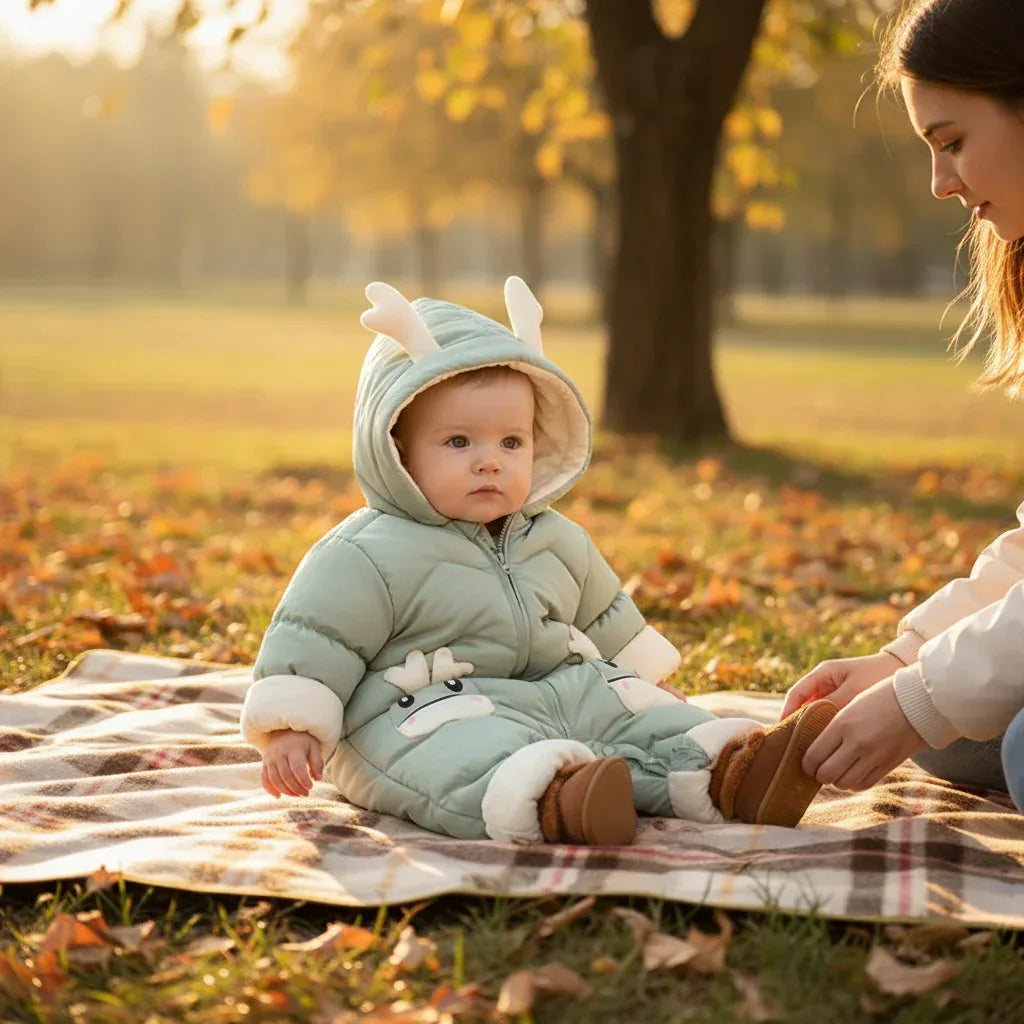 WinterGuardian™ Baby Winter Romper | Thermal One-Piece Outdoor Suit - bebeika