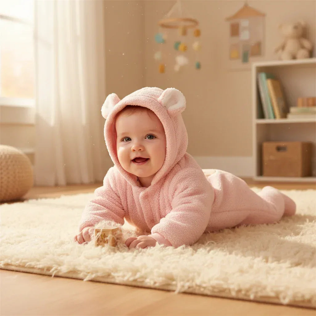 VelvetVault™ Baby Winter Coverall | Thickened Thermal "Holding" Suit - bebeika