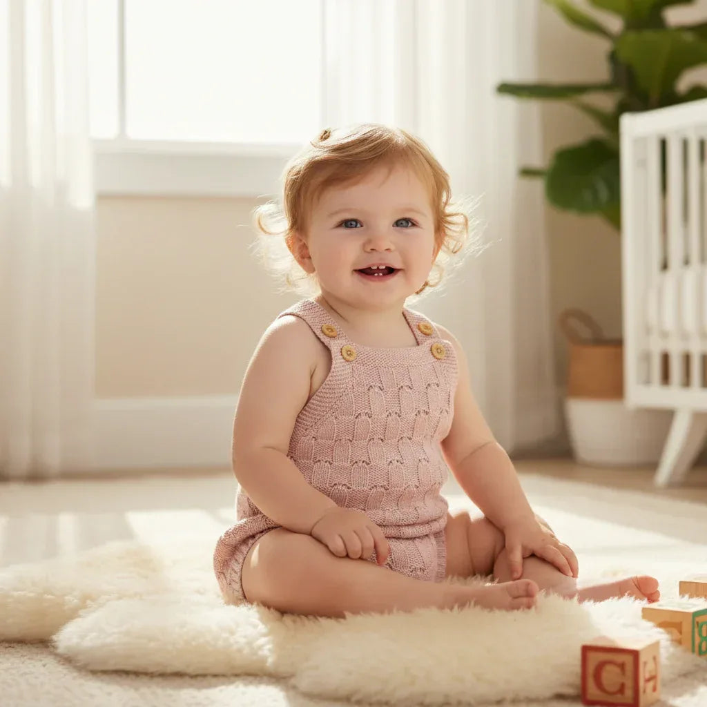 LunaKnit™ Baby Bodysuit | Premium Ribbed Knit Solid One-Piece - bebeika