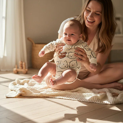 ZenWrap™ Baby Monk-Style Romper | Pure Cotton Cross-Front Newborn Suit - bebeika