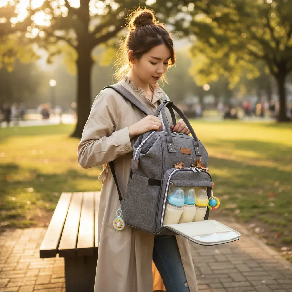 UrbanVoyage™ Diaper Backpack | Waterproof Oxford Travel Bag & Stroller Organizer - bebeika