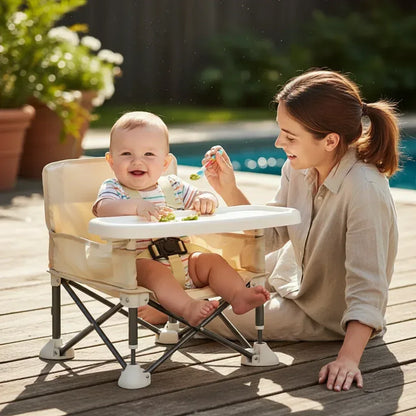 Adventurous Toddler™ Portable Camping Chair | Folding High Chair with Tray & Carry Bag - bebeika
