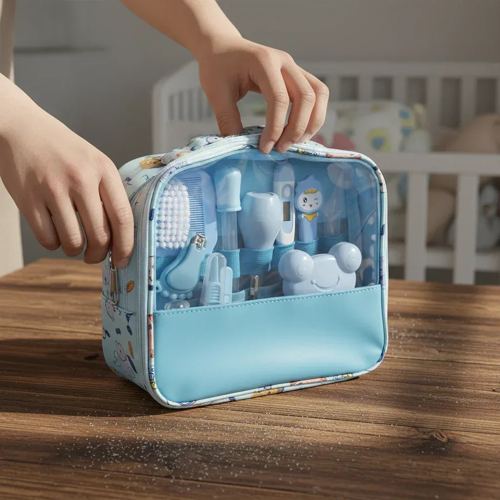 TinyCare™ 13-Pc Baby Health Kit | Deluxe Grooming, Medical & Hygiene Station - bebeika